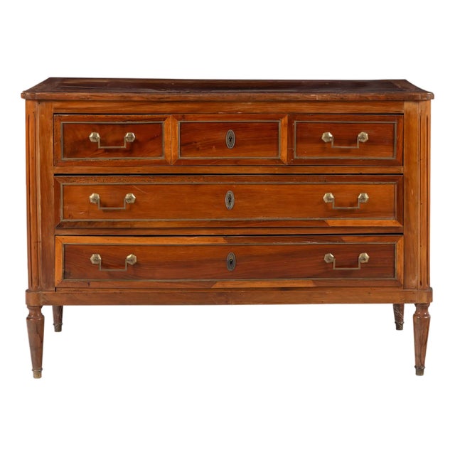 19th Century French Directoire / Louise XVI Period Walnut Commode For Sale