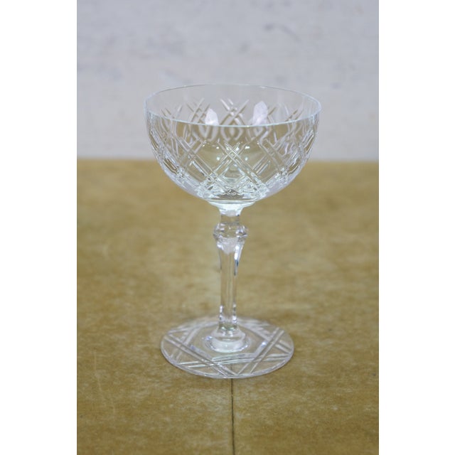 Antique Cut Crystal Stemware Wine Water Goblets Champagne Flutes Cordials - 71 pcs For Sale - Image 15 of 18