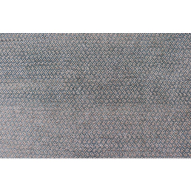 Antique Persian Tabriz Rug With Soft Light Blue Field and Fine Allover Design For Sale - Image 13 of 15