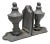 1930s Grey Colonial Style Cast Iron Enamel Grey Finial Bookend, Pair For Sale