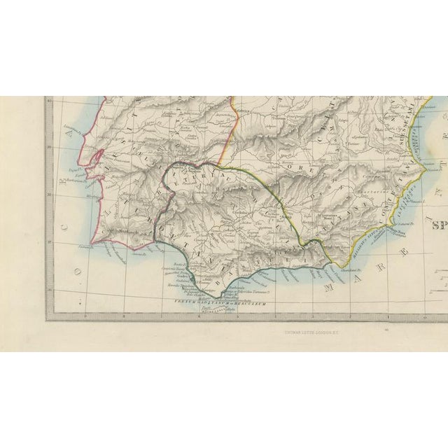 Antique Map of Spain and Portugal, 1850 For Sale - Image 5 of 10