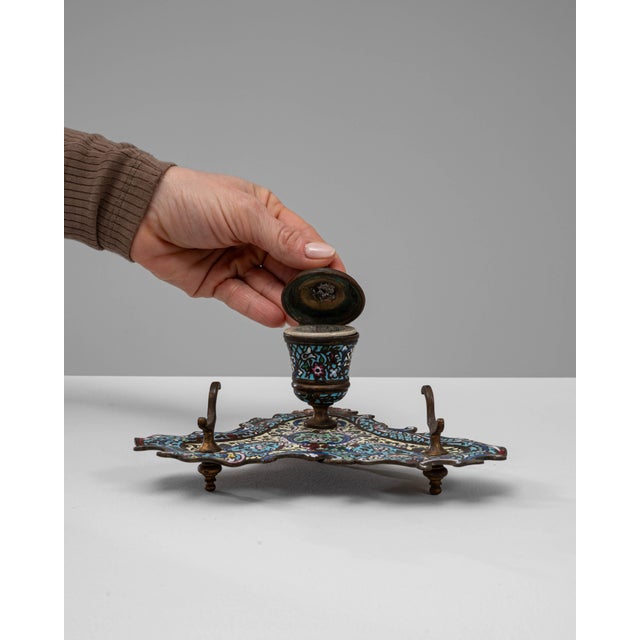 19th Century French Bronze Desk Inkwell For Sale - Image 17 of 18