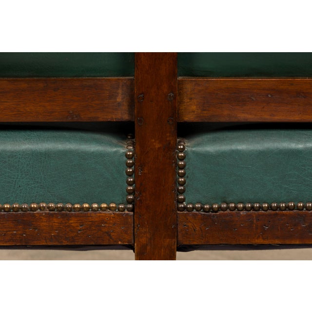 Early 19th Century French Empire Walnut Sofa in Forest Green For Sale - Image 17 of 18