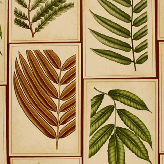 Sample- Schumacher Montserrat Leaf Fabric in Sepia For Sale