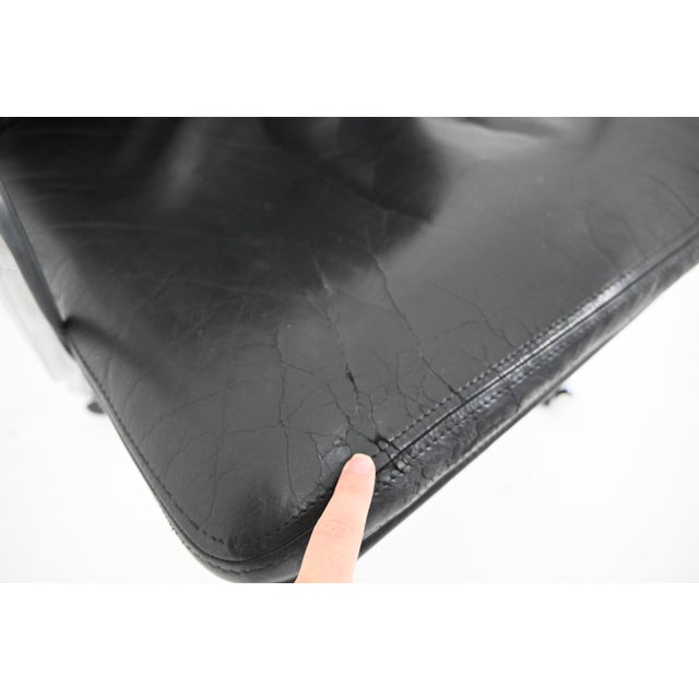 Black Soft Pad Chair by Charles and Ray Eames for Ring Mobelfabrikk, Norway, 1970s For Sale - Image 8 of 10