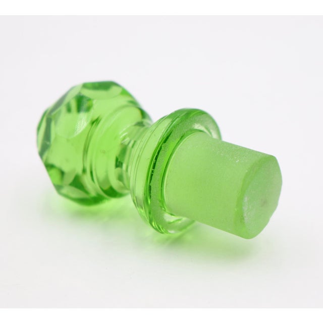 Traditional Vintage Green Glass Bottle Stopper For Sale - Image 3 of 3