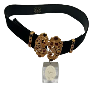 Christian Dior Leather And Gripoix Belt