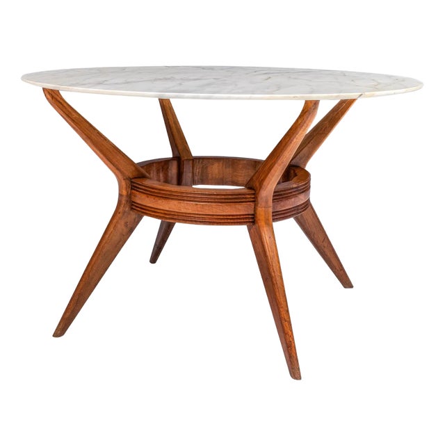 Italian Dining Table in Marble and Wood by Ariberto Colombo, 1950s For Sale