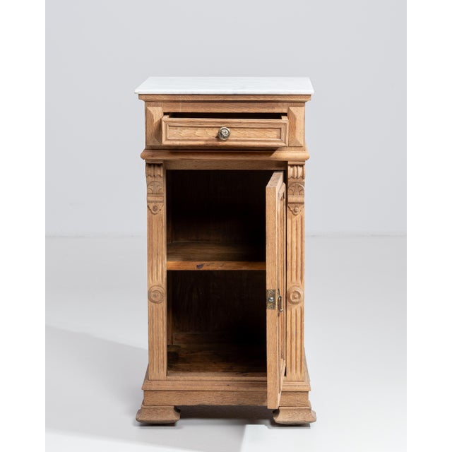 Early 20th Century French Oak Marble-Top Side Table For Sale - Image 9 of 15