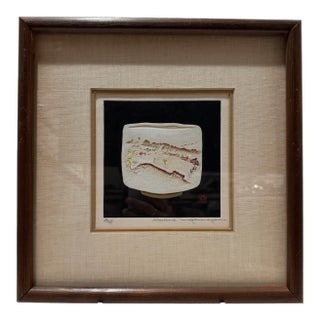 1970s Haku Maki Signed Limited Edition Japanese Embossed Woodblock Print “Collection-2” For Sale