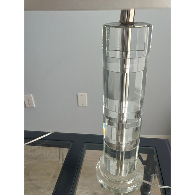 Pair Ralph Lauren Crystal Column Lamps For Sale - Image 14 of 16