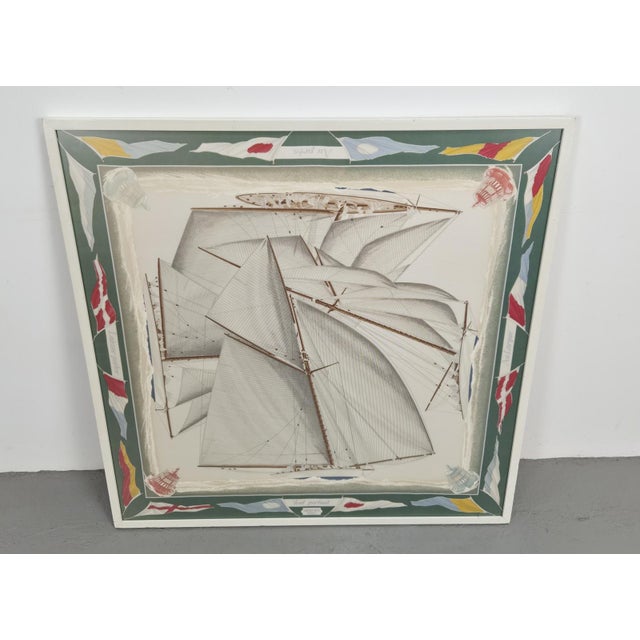 Vintage Framed Vent Portant Silk Scarf by Hermès, Paris, 1990s For Sale - Image 3 of 10