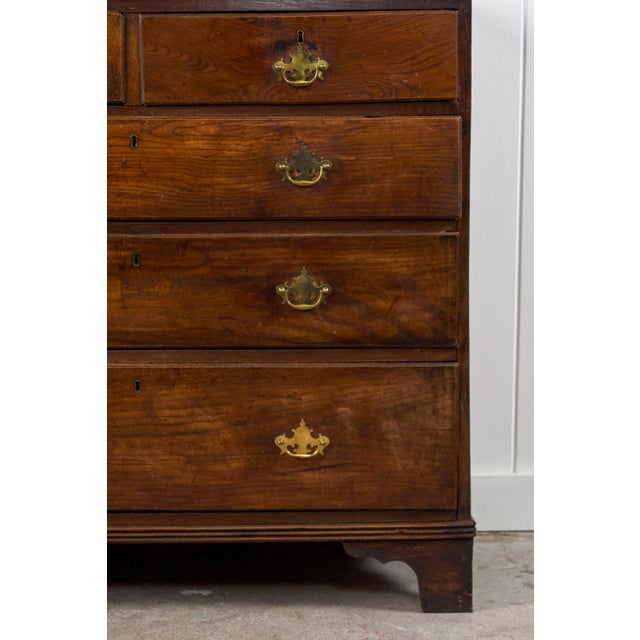 19th Century Oak Two Over Three Chest With Chippendale Pulls For Sale - Image 9 of 12