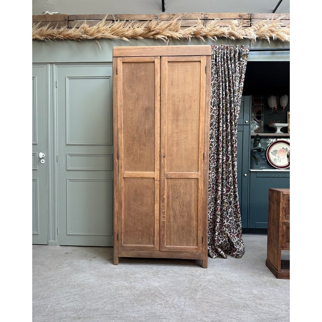 Parisian-Style School Wardrobe in Oak, 1950s For Sale - Image 15 of 15
