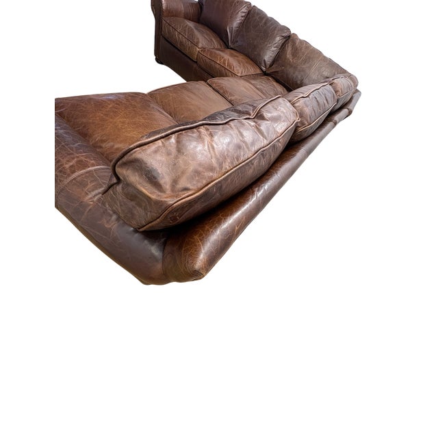 Rh Lancaster Modular Sectional Italian Brompton Leather | Cocoa For Sale - Image 11 of 18