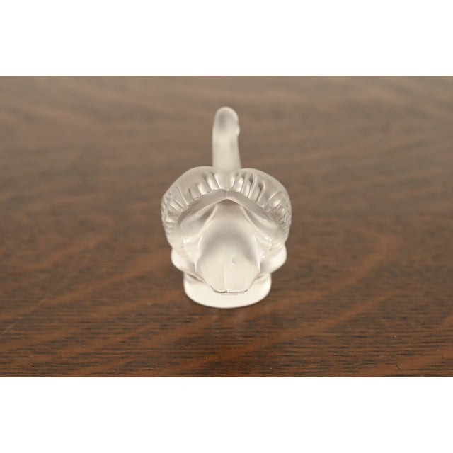Lalique Art Deco Frosted Crystal Swan Figurine For Sale - Image 9 of 14