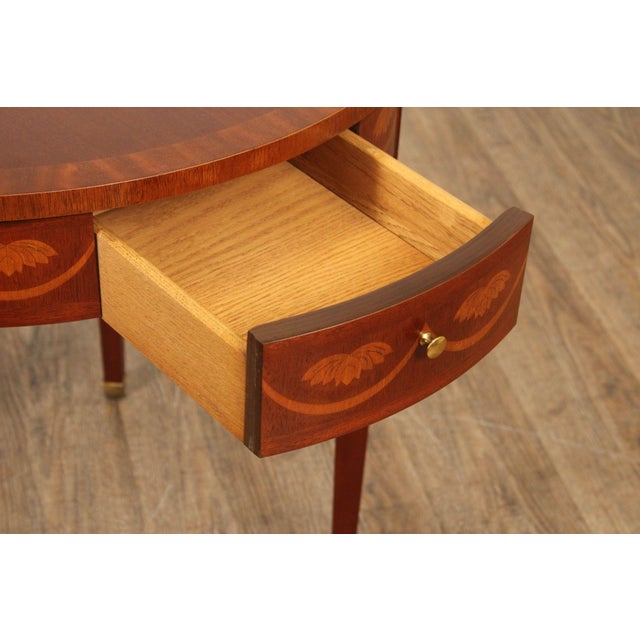 Baker Furniture Company Baker Federal Style Inlaid Mahogany Round Side Table For Sale - Image 4 of 12