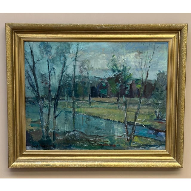 Hugo Carlberg, Obscured by Trees, 1920s-1940s, Oil on Canvas For Sale - Image 9 of 17