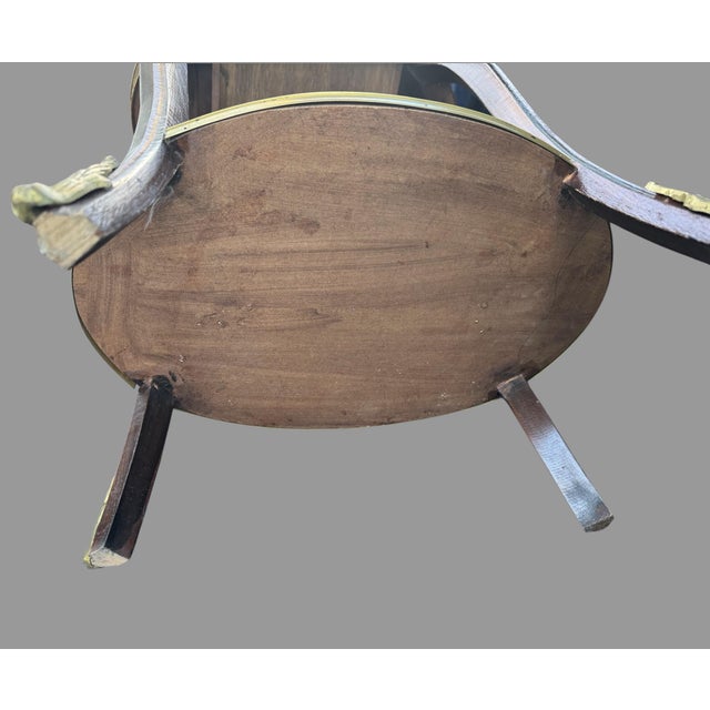 Vintage Antique French Style Brass Ormolu Mounted One Drawer Table End Stand For Sale - Image 10 of 11