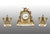 Metal Antique 19th Century Napoleon III Triptych Clock in Gilded bronze and White Statuary Marble, Set of 3 For Sale - Image 7 of 7