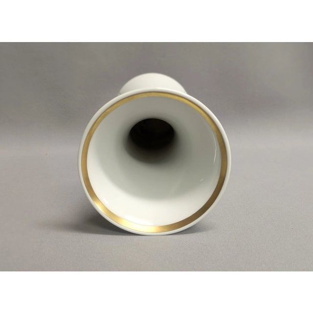 White White & Gold German Porcelain Vase - By Hutscheneruther For Sale - Image 8 of 11