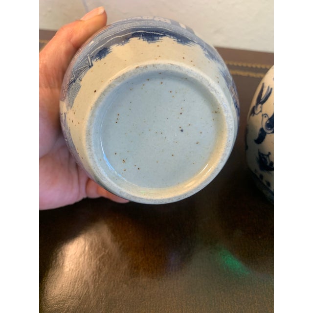 Ceramic Vintage 1940s Japanese Willow Porcelain Ginger Jar – Cobalt Blue, Handmade For Sale - Image 7 of 7