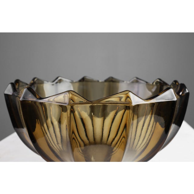Art Deco Bowl in Glass and Wrought Iron, Belgium, 1920s For Sale - Image 6 of 14