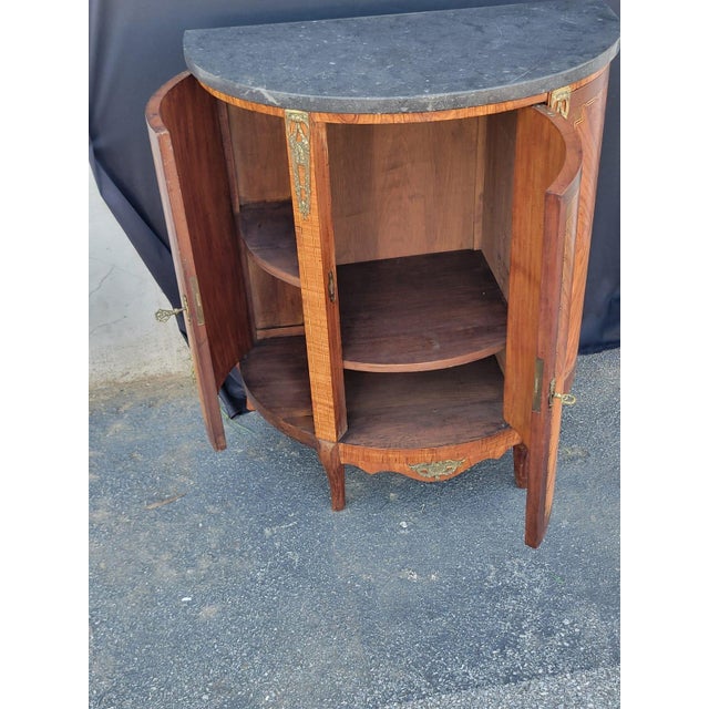 19th Century French Marble Top Cabinet Bar/Server Book Match Tulip Wood. For Sale - Image 11 of 18