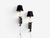 Mid-Century Modern Tommi Parzinger, Large Wall Sconces, Chromed Steel, Brass, Fabric, Usa, 1950s For Sale - Image 3 of 11