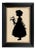 "Girl With Flowers" Contemporary Paper Cut Silhouette, Framed For Sale