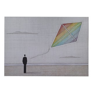 Joanna Wiszniewska Domańska, Landscape with a Kite, 2020, Etching & Paper For Sale