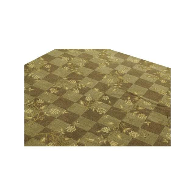 Brown Handwoven Modern Nepali Area Rug 6x9 For Sale - Image 8 of 9