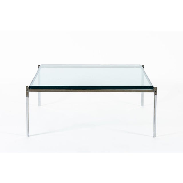 Mid 20th Century Mid Century Glass & Chrome Coffee Table by Katavalos for Laverne Originals For Sale - Image 5 of 10