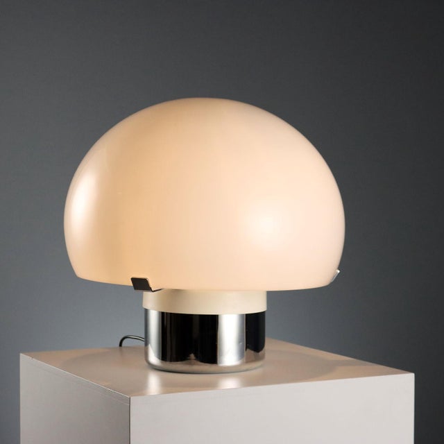 White Vintage Mushroom-Shaped Table Lamp in Plastic, 1970s For Sale - Image 8 of 8