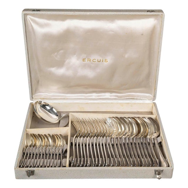 Cutlery Service in Silver Plating from Ercuis, Set of 49 For Sale