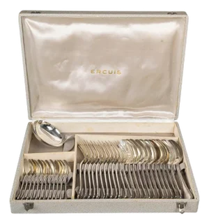 Cutlery Service in Silver Plating from Ercuis, Set of 49