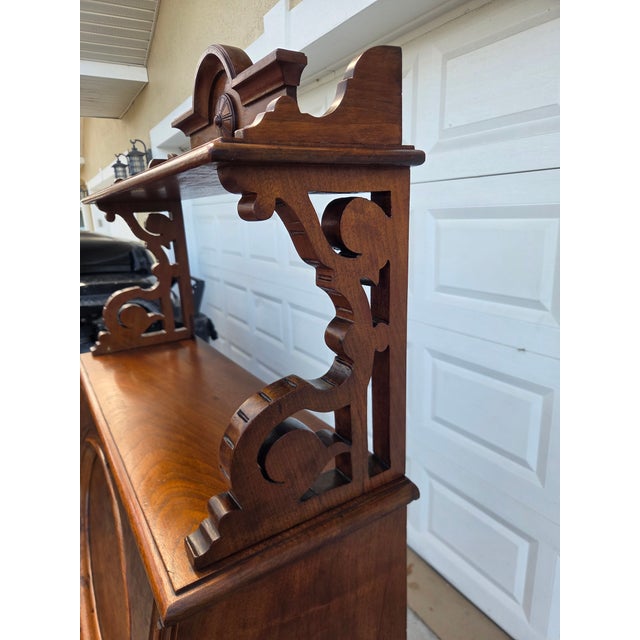 Late 19th Century Victorian Eastlake Burl Wood Fall Front Secretary Desk Bookcase For Sale In Tampa - Image 6 of 18