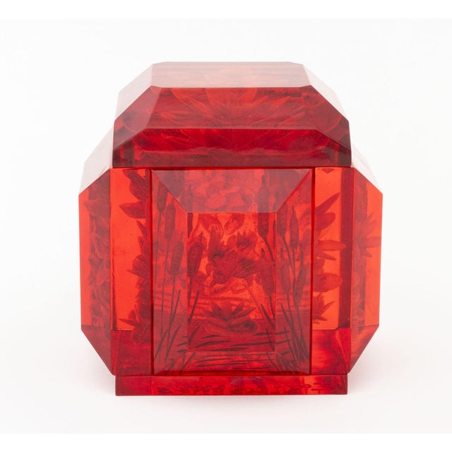 American Joyce Francis "Blood Lotus" Covered Box For Sale - Image 3 of 12