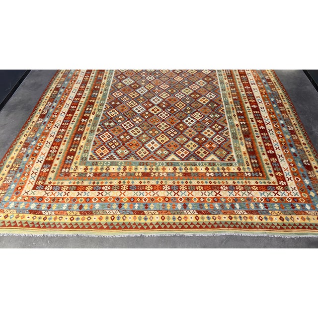 Mid 20th Century Large Flatweave Multi Color Kilim Oversize 15'3"x25'6" For Sale - Image 5 of 8