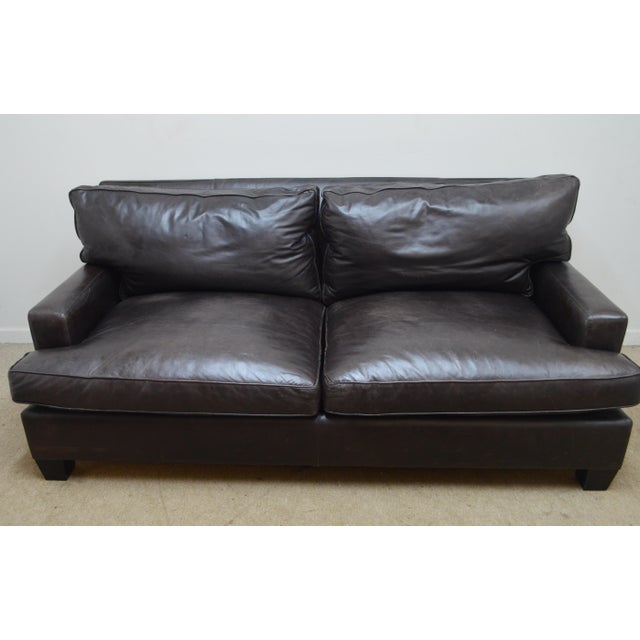 Baker Leather Sofa For Sale - Image 10 of 18