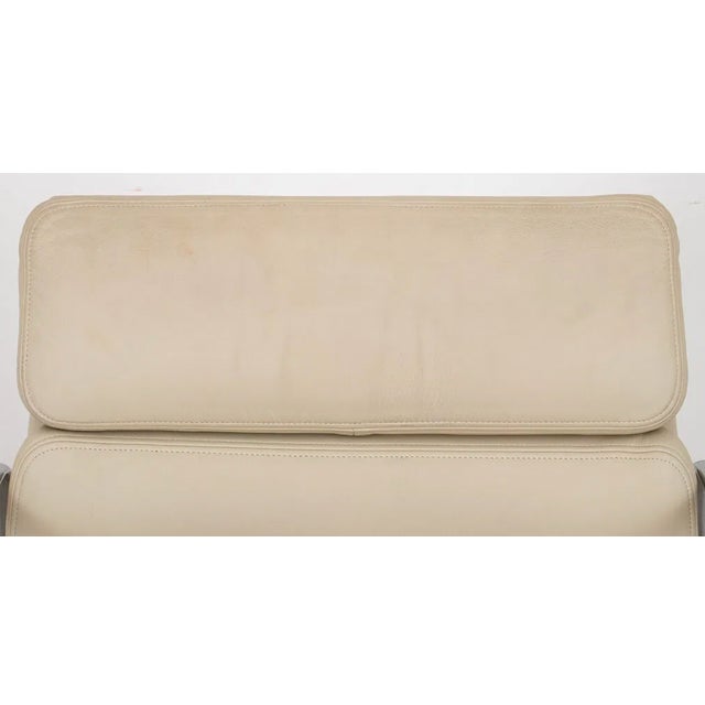 Almond Eames Soft Pad Management Chair, Stow Leather For Sale - Image 8 of 13
