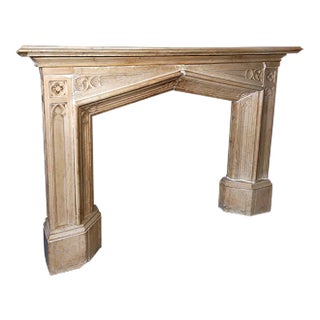 Antique Marble Gothic Revival Style Mantel For Sale