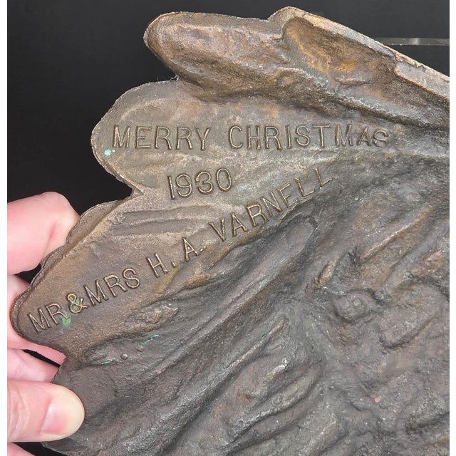 Antique Bronze Plaque of a Native American Warrior For Sale - Image 9 of 10