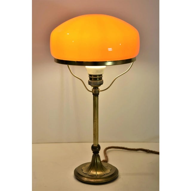 Swedish Grace Brass and Glass Table Lamp, Sweden, 1920s For Sale - Image 3 of 13