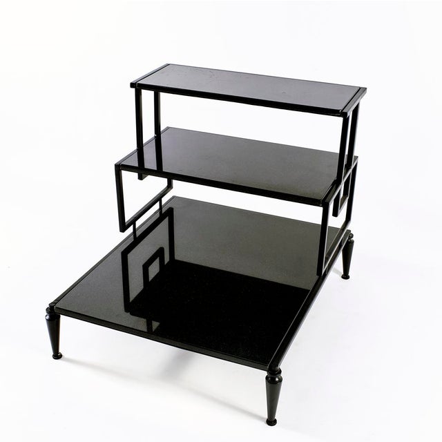 2000 - 2009 Global Views 3 Tier Granite & Metal End Table For Sale - Image 5 of 6