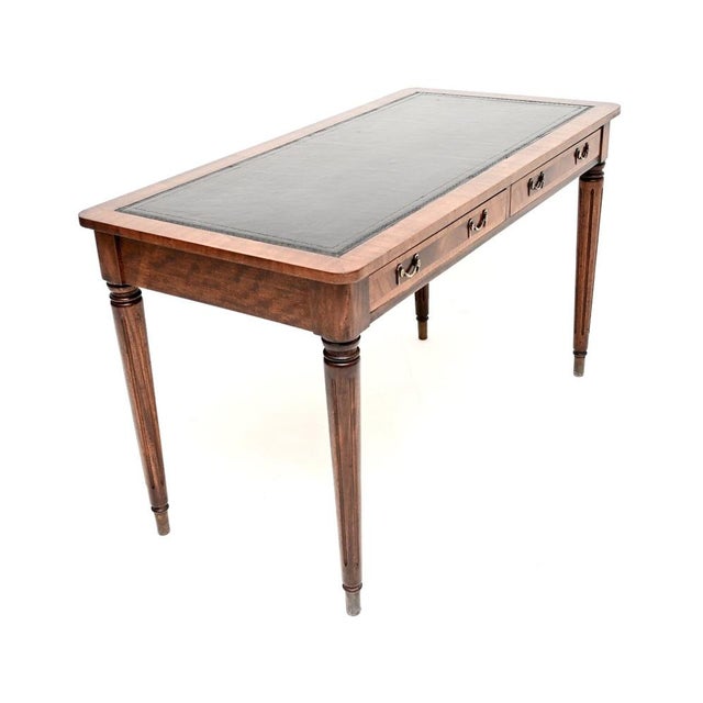 Antique Georgian Leather Top Writing Table For Sale - Image 3 of 11
