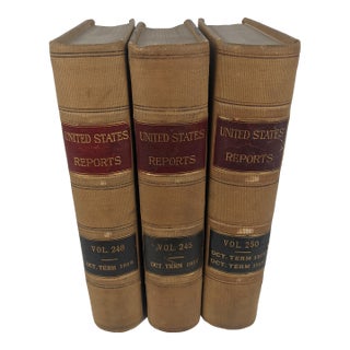 1918 United States Reports Supreme Court Law Books, Tan, Burgundy & Black, Set of 3 For Sale