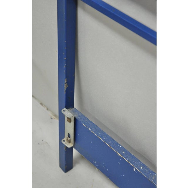Vintage Italian Neoclassical Wrought Iron & Brass X-Frame King Sz Bed Headboard For Sale - Image 11 of 14