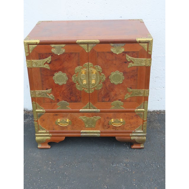 Asian Style Hollywood Regency Nightstands End Side Bedside Table Cabinet 6670 For Sale - Image 17 of 17