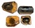 Set of Four Mid-Century Italian Carved Tiger Eye Stone Catchall Trays. For Sale